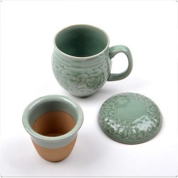 HA-08 청자 당초 머그다기 6p