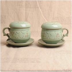 LD-5 손 백상감 인화문 1인다기 8p