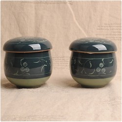 LA-4 흑상감 인화문 1인다기 6p