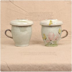 HA-15 분청 노란나비 머그다기 6p