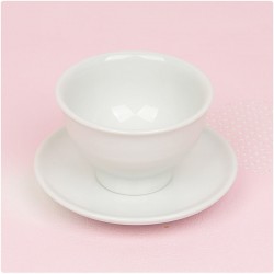 수작 순백자 녹차잔과 받침 2p