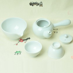 J-18 백자 무지 2인다기